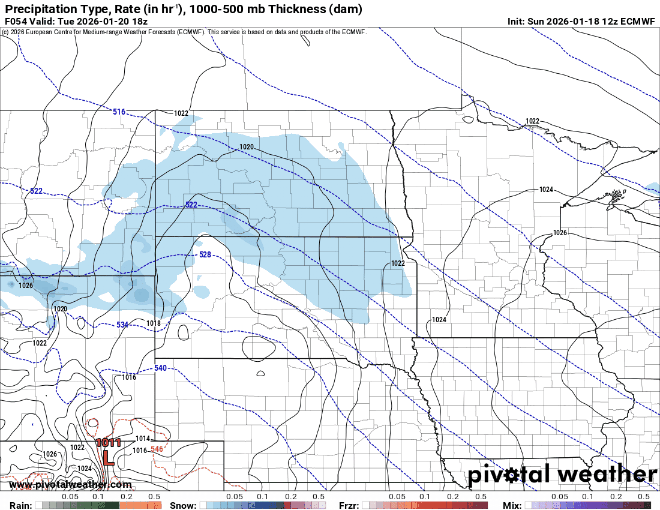 Forecast precipitation Tuesday 12 p.m. to Wednesday 6 a.m.