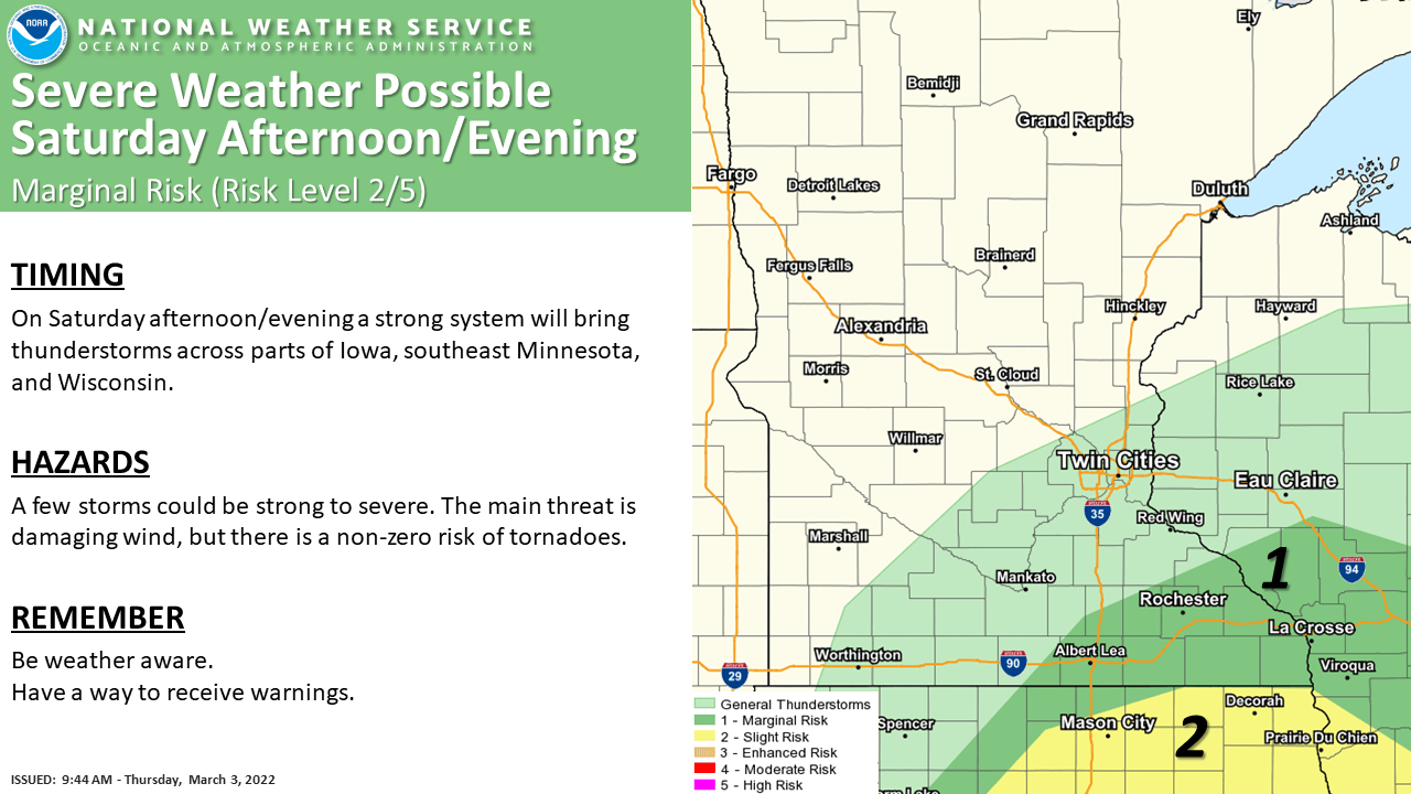 Severe weather risk areas