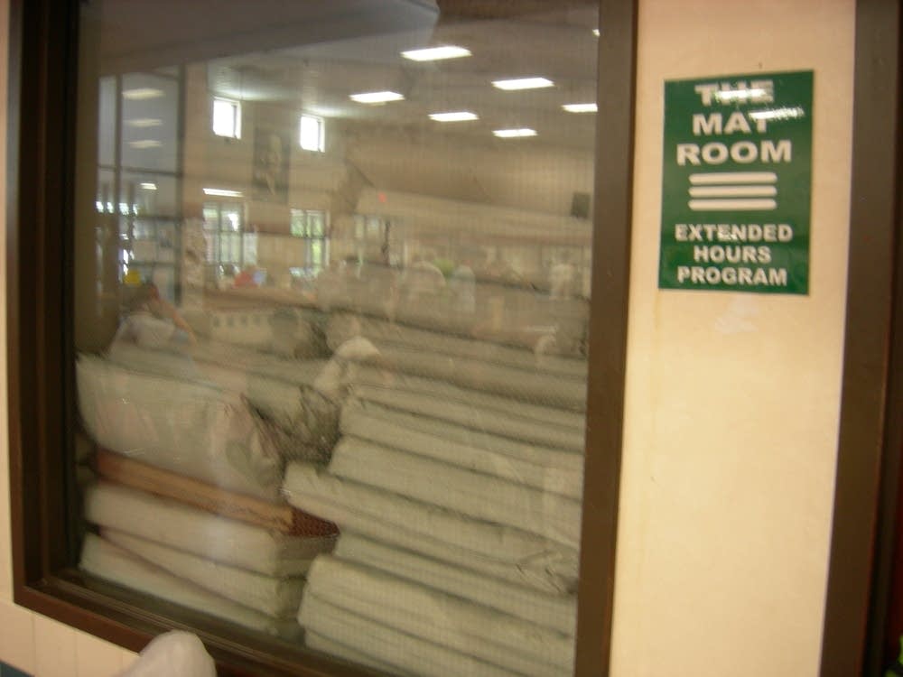 Grab a mat from the mat room