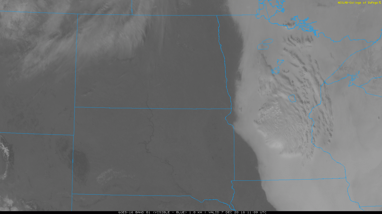 NOAA GOES-16 visible loop Monday afternoon