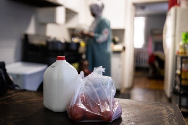 Groceries on a table