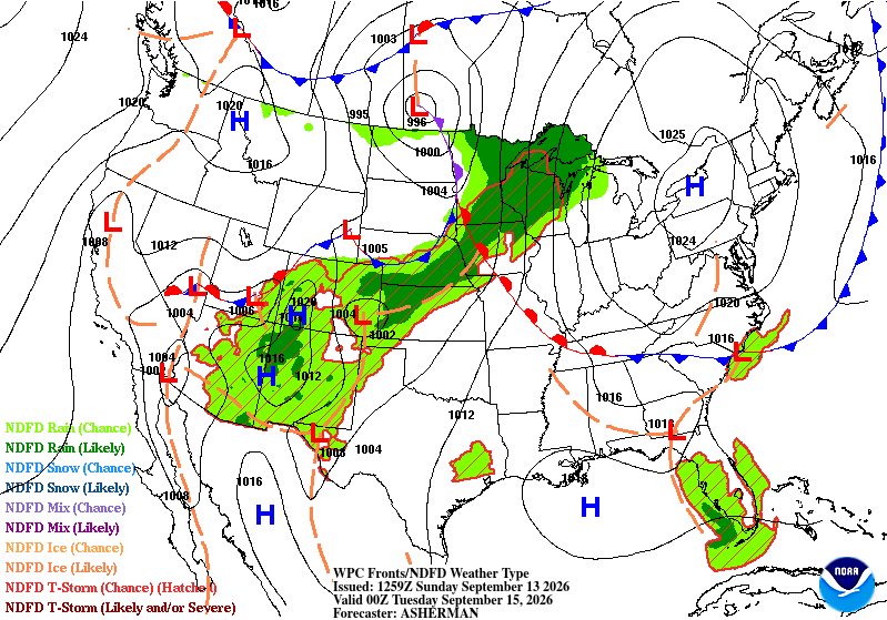 Surface analysis Monday 7 p.m.