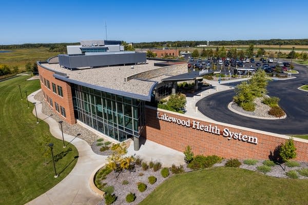 An aerial photo of a hospital