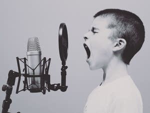Boy with microphone