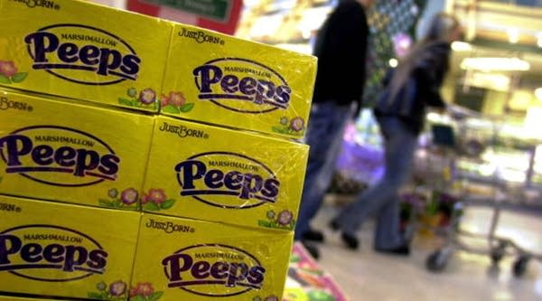 Marshmallow Peeps are seen on display at McCaffrey's Supermarket April 18, 2003 in Southampton, Penn.