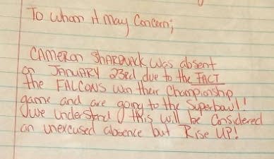 1,000 Words: The excuse note
