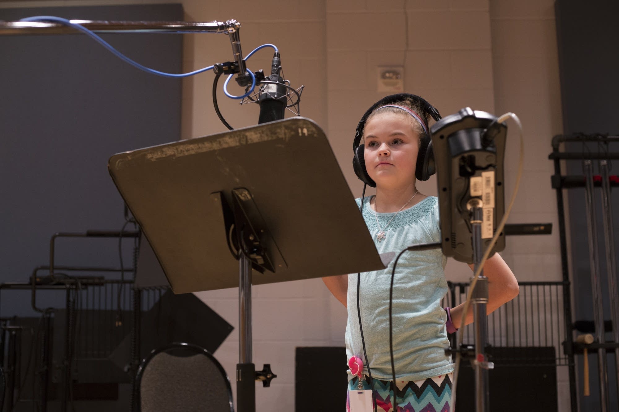 Sophie Jones records Tiny Tim's opening to 'A Christmas Carol.'