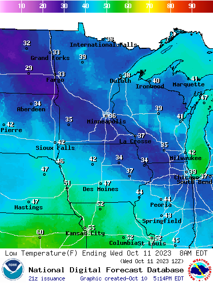 Another frosty night for Minnesota