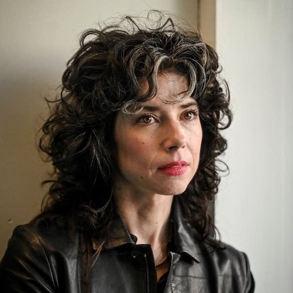 Signal messaging application President Meredith Whittaker poses for a photograph before an interview at the Europe's largest tech conference, the Web Summit, in Lisbon on November 4, 2022.
