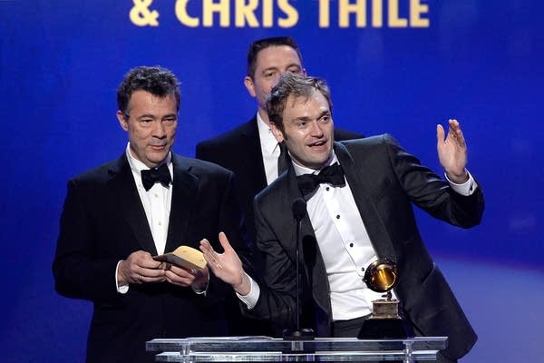 Musicians Edgar Meyer, left, and Chris Thile