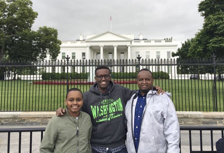 Yusuf Dayur, left, visits the White House in 2017.