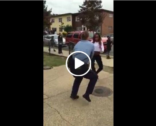 Would-be fight prevented by cop dance-off
