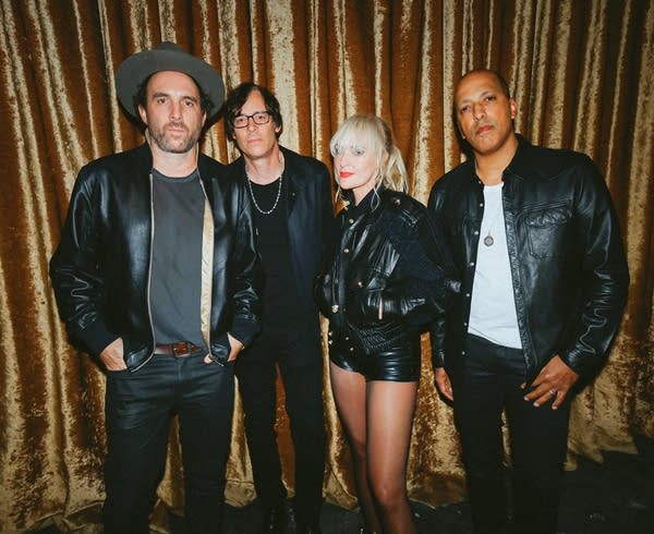 Toronto-based band Metric are, left to right, James Shaw, Joules Scott-Key, Emily Haines, and Josh Winstead.
