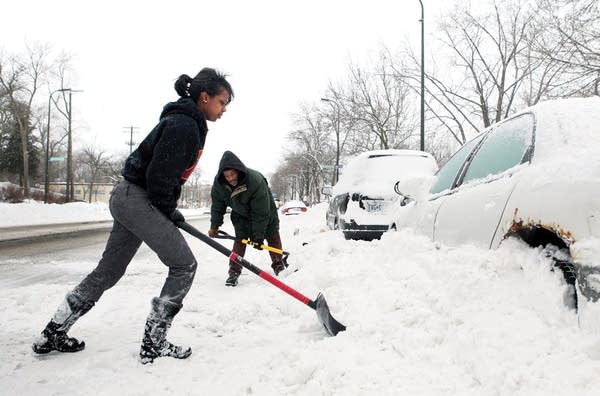 Digging out the car