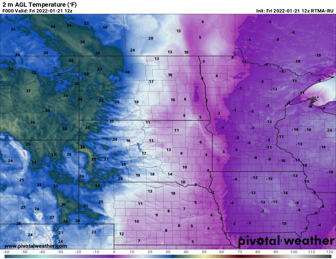 temps early Friday