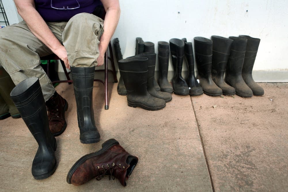 Changing boots