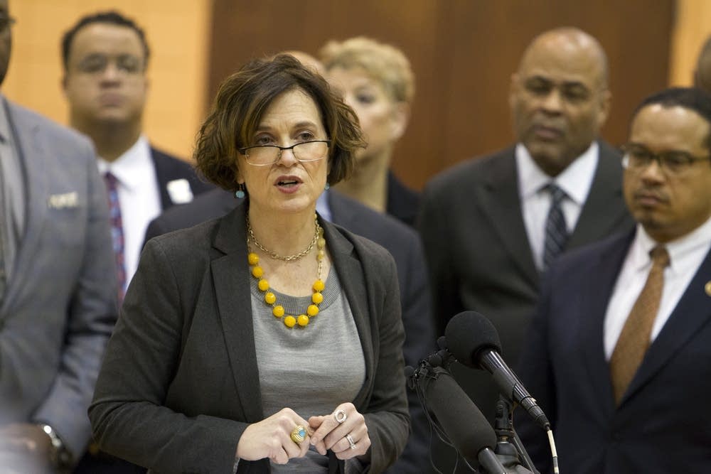 Mayor Betsy Hodges at the press conference