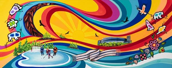 A digital rendition of a mural design.