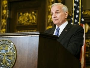 Gov. Mark Dayton speaks at a press conference.