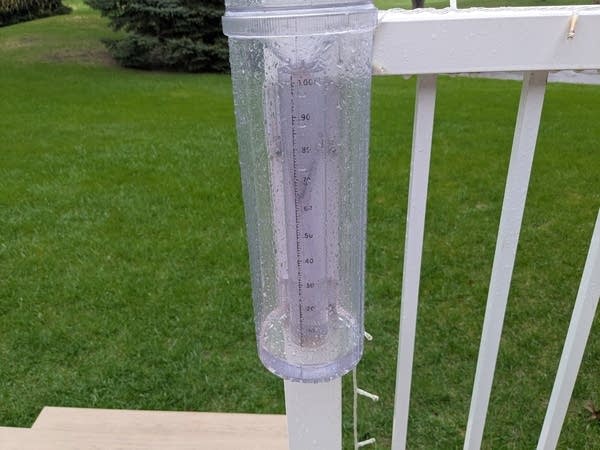 Rain gauge at the Weather Lab on Monday