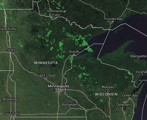 Composite weather radar at 5 p.m. Saturday