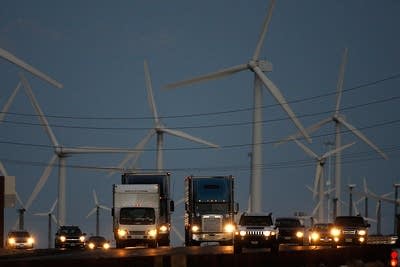 Diesel trucks and windmills