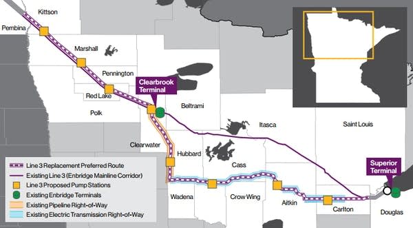 Enbridge's proposed route.