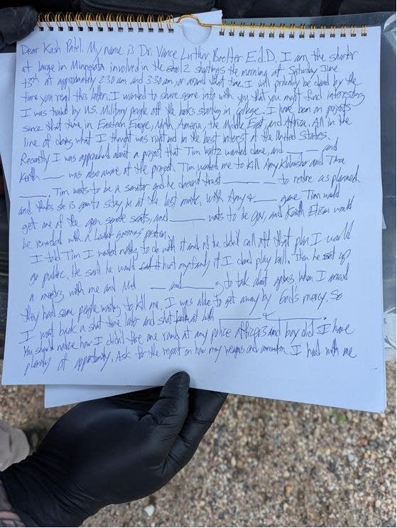 letter handwritten in blue ink 