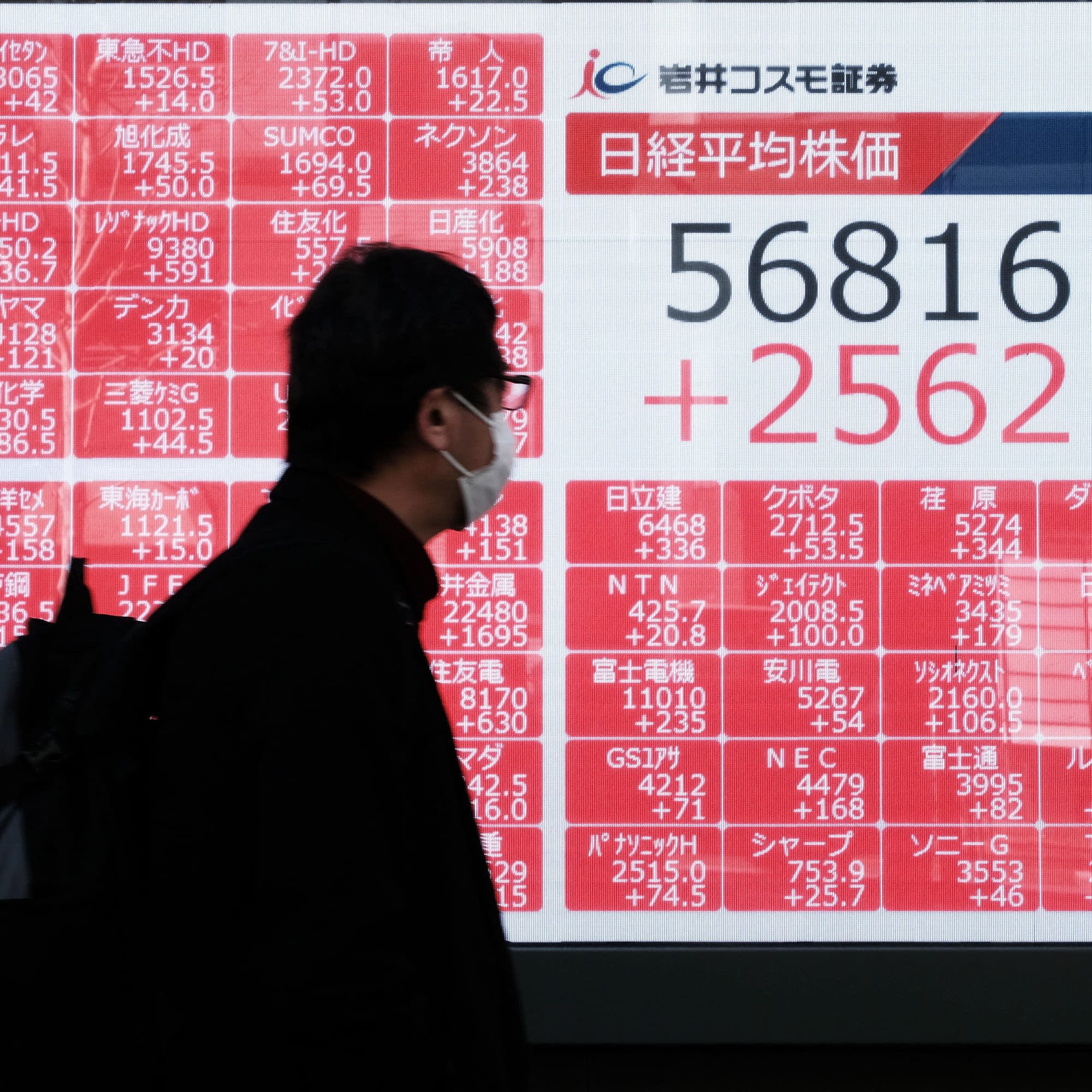 Tokyo's stocks soar after a landslide at the polls