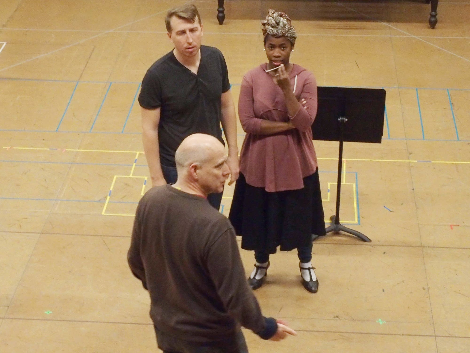 'The Fix' director Eric Simonson with Joshua Dennis and Jasmine Habersham.