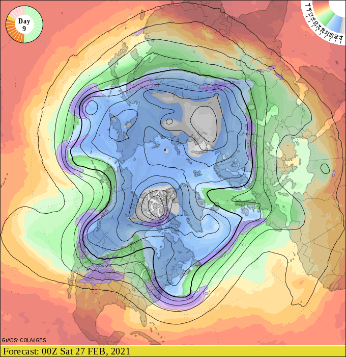 Upper air forecast map for 6 pm February 26