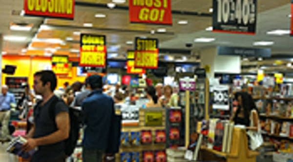 The liquidation sale at a Borders in New York City.