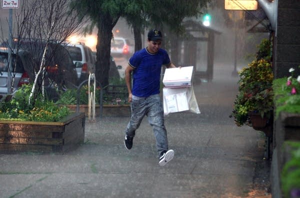 Running through rain