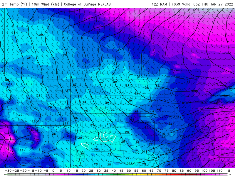 Temp animation Thursday into Friday