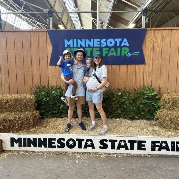 MPR donors Jen and Sean Kelly with their children at the Minnesota State Fair