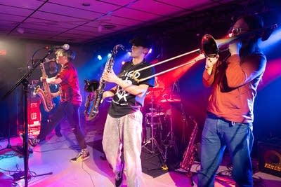 Band performing on stage