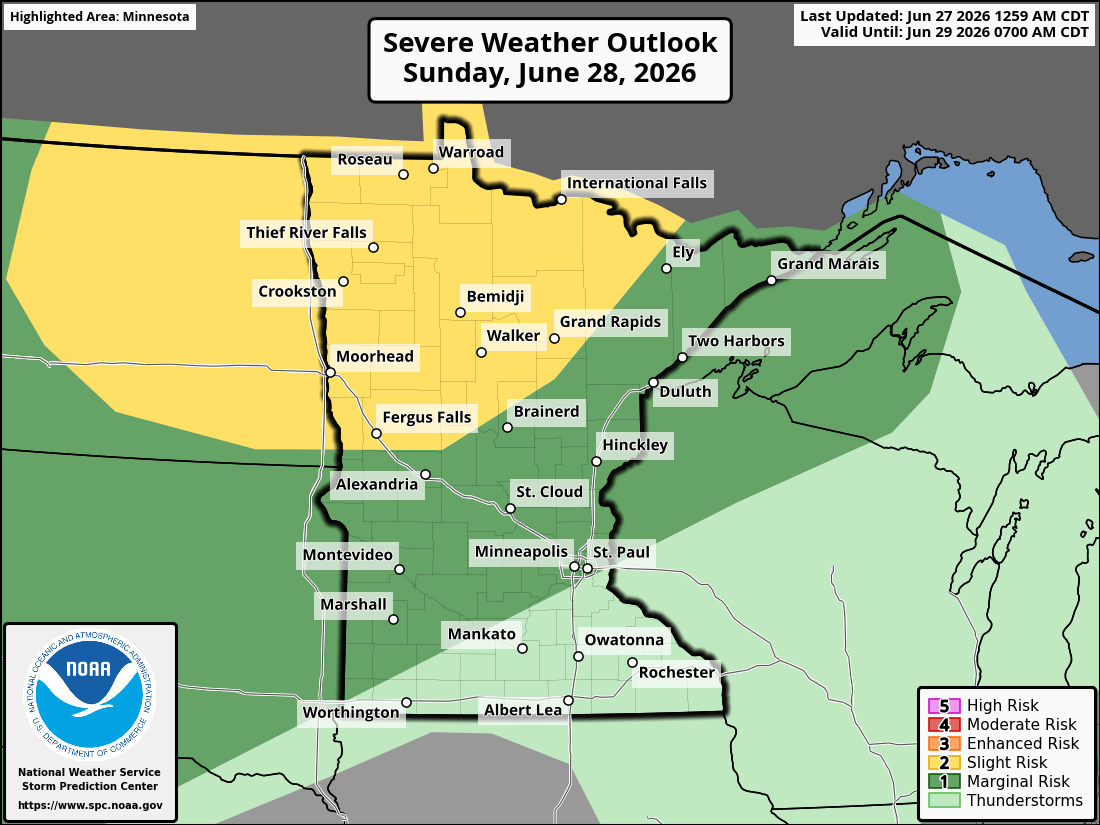 Severe weather threat for Sunday