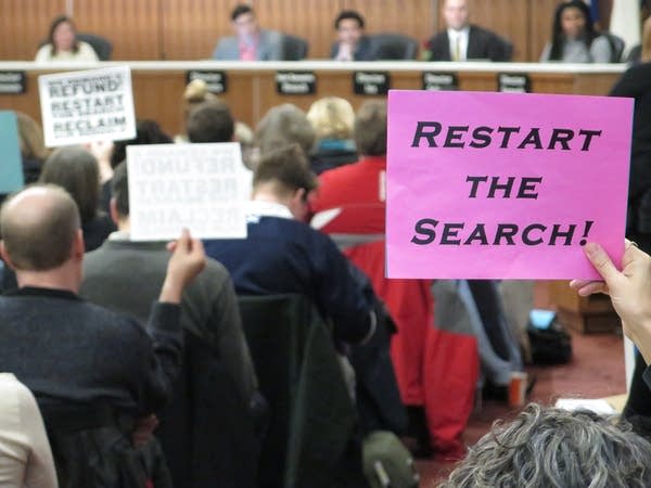 Protesters at school board meeting