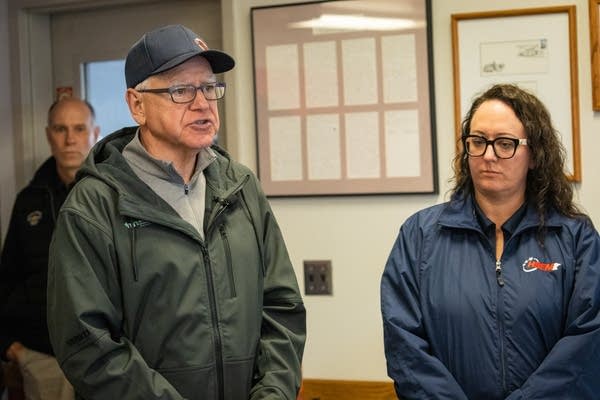 Gov. Walz speaks during a briefing