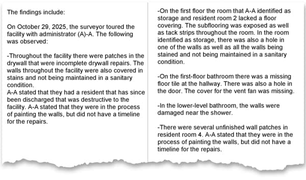 An excerpt from a police report.
