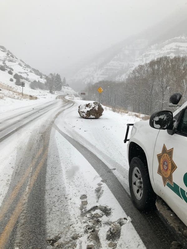 A "Large boulder the size of a small boulder" from San Miguel Sheriff