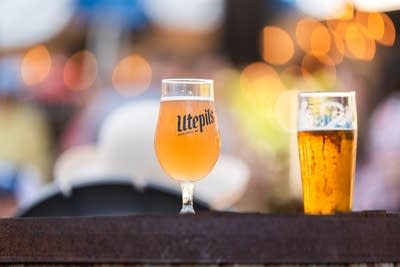 Close up of beer glasses