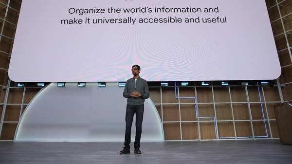 Above, Google CEO Sundar Pichai.