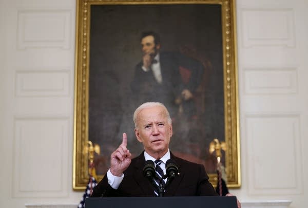 President Joe Biden speaks about combatting the coronavirus pandemic in the State Dining Room of the White House on September 9, 2021 in Washington, DC.