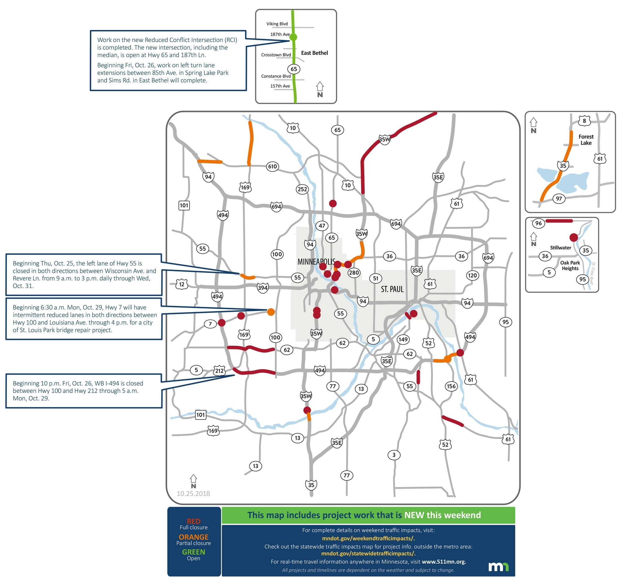 This weekend's traffic impacts.