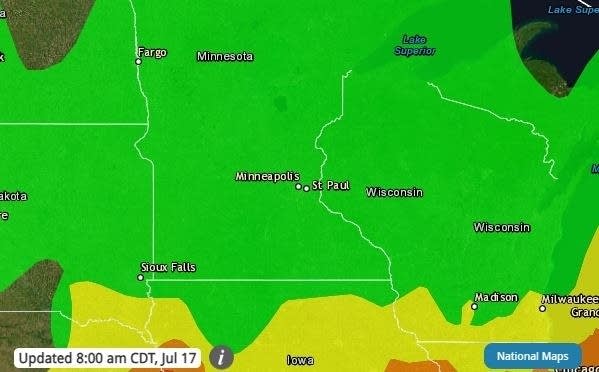 Air quality at 8 a.m. Monday