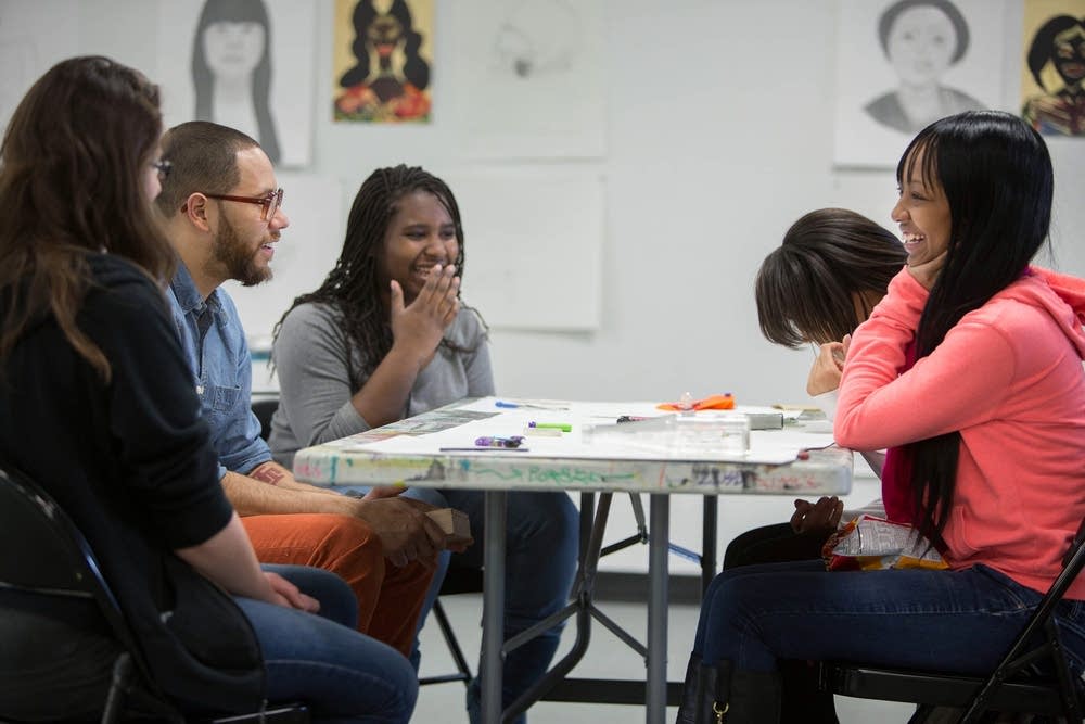 Apprentices in the contemporary arts program
