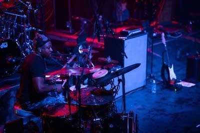 Close up of dummer on stage