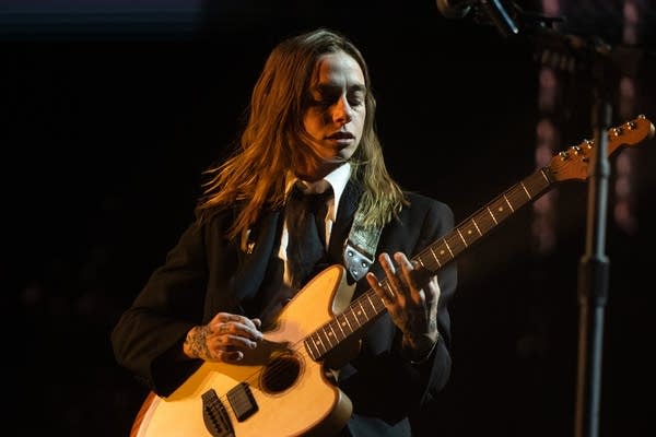 Musician Julien Baker of Boygenius performs onstage during day 2 of 2023 Coachella Valley Music and Arts Festival on April 22, 2023, in Indio, California.