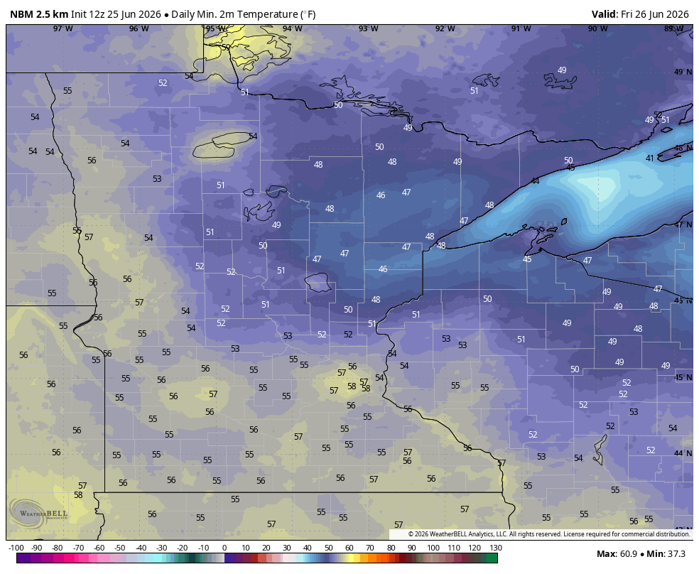 Low temps tonight